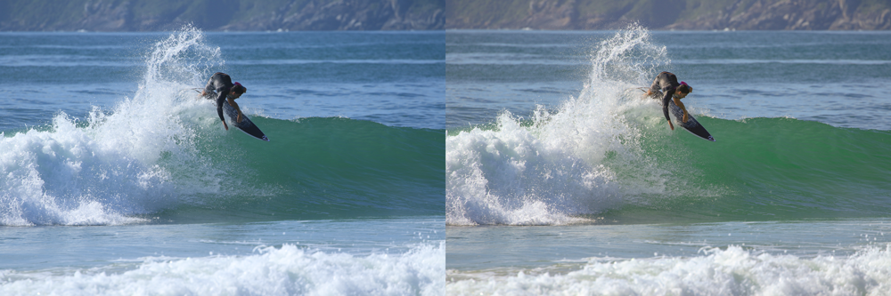 Antes e depois das fotografia editada 